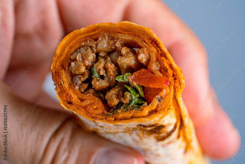 Delicious turkish kebab tantuni