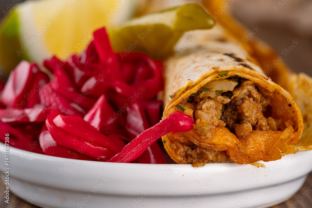 Delicious turkish kebab tantuni
