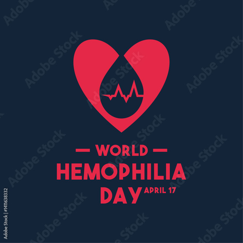 World Hemophilia Day. April 17. Hemophilia icon. Banner, card, background.