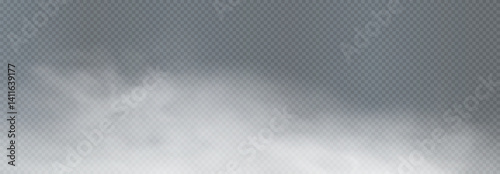 PNG smoke and fog effect. Realistic steam with transparent background. Chemical mist, explosion dust, vapor or smog texture for dark magic design. Isolated PNG illustration