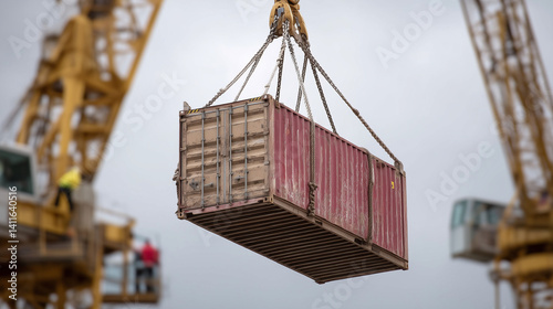 Heavy Lifting: A red shippi...
