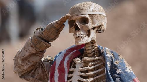 Silent Salute: A skeleton i...