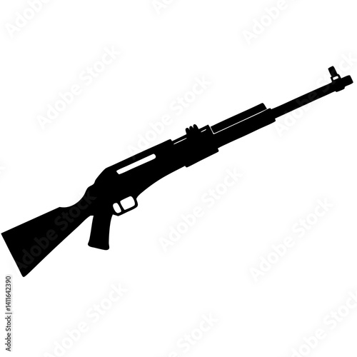assault rifle isolated on white