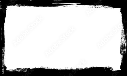 black ink brush painting blank frame border pictures artistic grunge graphic element
