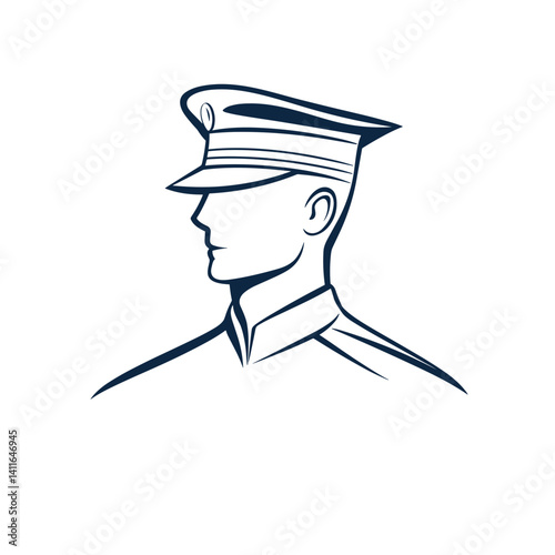 Illustration of a male soldier in uniform, showcasing professionalism and discipline.