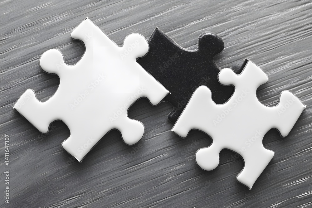 Obraz premium Connecting Puzzle Pieces Teamwork Collaboration Solution Success