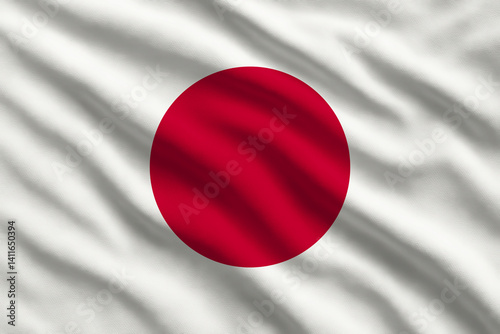 Free Download Waving flag of Japan, Japanese flag blowing in the wind, full frame smooth fold - GFXLoad