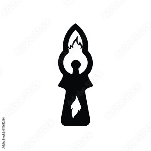 Symbolic Figure Holding Burning Flame, Ideal for Spiritual or Mythological Concepts