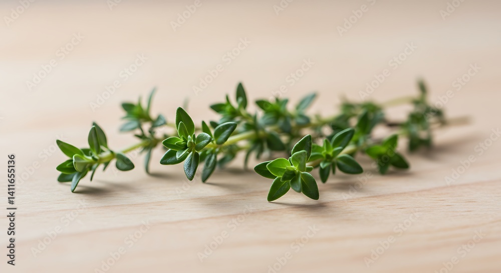Fresh Thyme Sprigs: A Serene Culinary Still Life Fresh Thyme Sprigs: A Serene Culinary Still Life