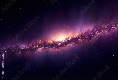 Purple galaxy with stars, nebulas, and cosmic deep space background