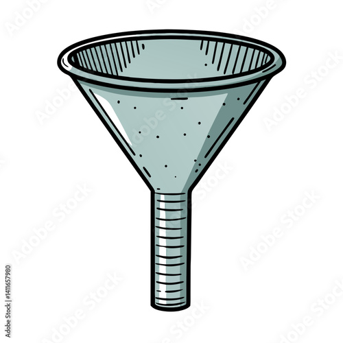 Stylish Metal Funnel for Efficient Liquid Transfer in Kitchen and Workshop Applications