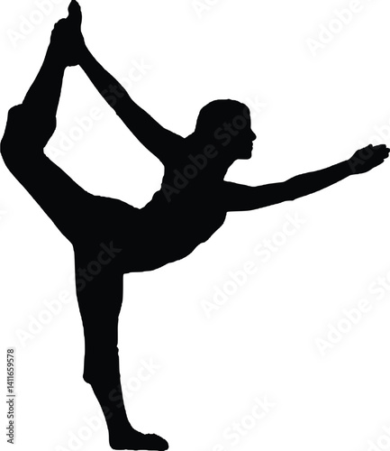 silhouette of a woman doing yoga