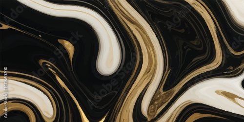 This elegant marble design with deep black and golden ocean wave patterns transforms your space into a luxurious retreat, offering both aesthetic beauty and a sense of tranquility and peace."