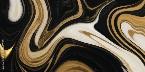 This elegant marble design with deep black and golden ocean wave patterns transforms your space into a luxurious retreat, offering both aesthetic beauty and a sense of tranquility and peace."
