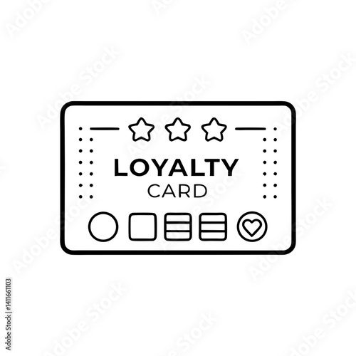 Loyalty Card Design Featuring Stars Badges and Reward Symbols for Customer Engagement