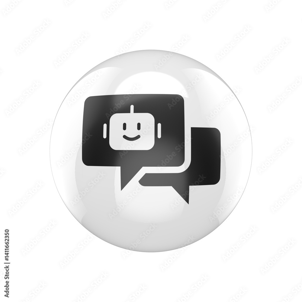 colorfull mobile phone ai chat glossy rounded icon, minimalistic design button artificial intelligence colorfull mobile phone ai chat glossy rounded icon, minimalistic design button artificial intelligence