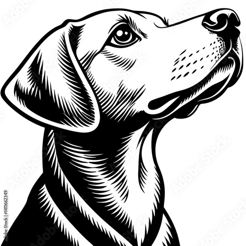 Elegant Headshot Illustration of a Dog Ideal for Tattoos and Pet Lover Merchandise