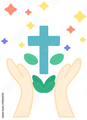 hand holding cross
