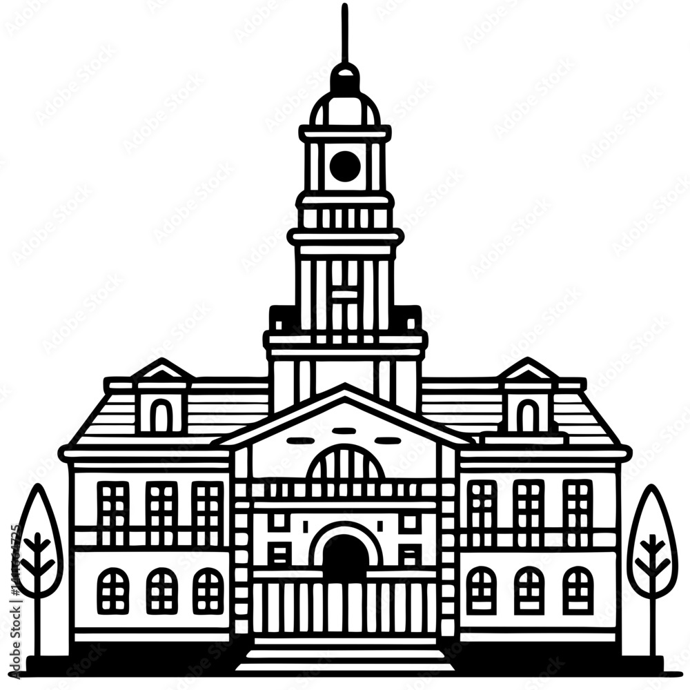 Elegant Historic Building Vector Design for Architecture Themes and Creative Projects Elegant Historic Building Vector Design for Architecture Themes and Creative Projects