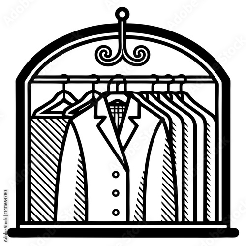 Elegant Suit Rack with Stylish Jackets Hanging for Fashion and Wardrobe Designs