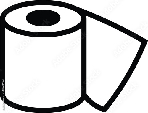 toilet paper vector outline icon