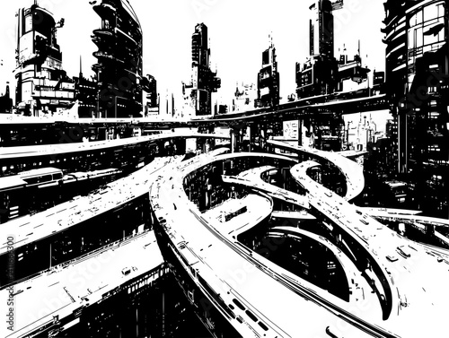 Fantasy architecture of Distribution center, Distribution center vector graphic
