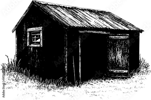 Fantasy architecture of Farm shed, Farm shed vector graphic