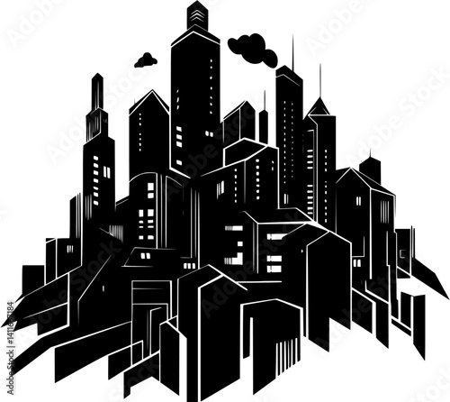 Warehousing club fantasy architecture, Warehousing club vector graphic