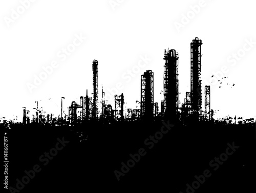 Fantasy architecture of Waste processing plant, Waste processing plant vector graphic