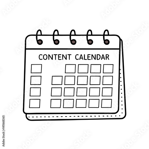 Content Calendar Planner Vector Illustration for Effective Scheduling and Organization