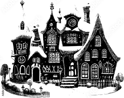 Bakery fantasy architecture, Bakery illustration art