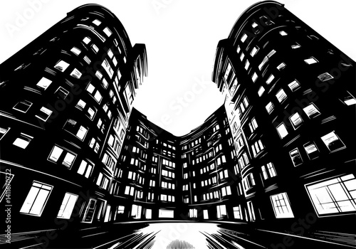Hostel fantasy architecture, Hostel illustration art