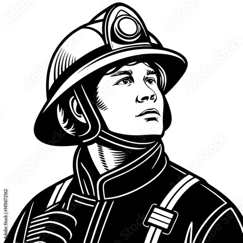Brave Firefighter Portrait Inspiring Courage and Heroism in Emergency Response