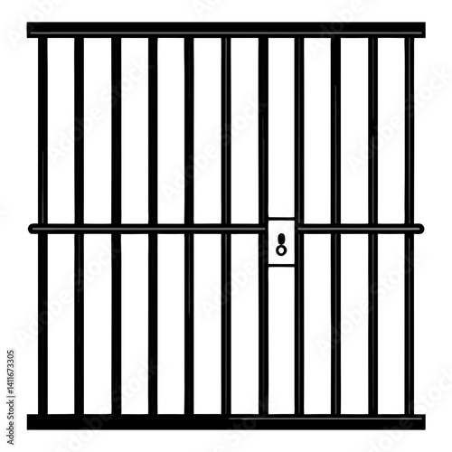 Prison Cell Gate Illustration Perfect for Educational Materials and Graphic Designs