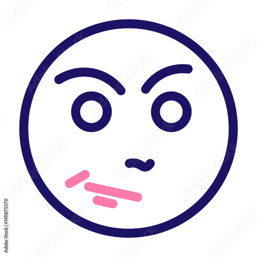 emoji very sad Vector Line Two Color Icon Design