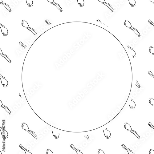 kitchen utensil frame. doodle kitchenware circle frame. kitchen background