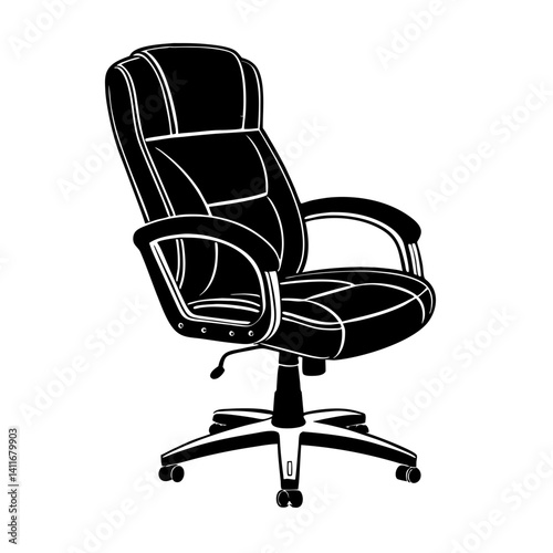 High-Back Office Chair Vector Design for Modern Workspaces and Ergonomic Comfort