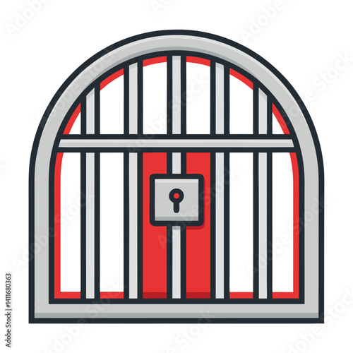 Prison Cell Door Modern Vector Design for Tattoo or Graphic Projects