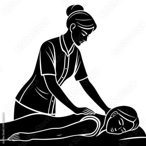 Professional Massage Therapy Illustration Representing Relaxation and Wellness Benefits