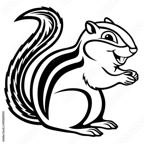 Playful Cartoon Chipmunk Character Design Ideal for Kids Activities and Crafts
