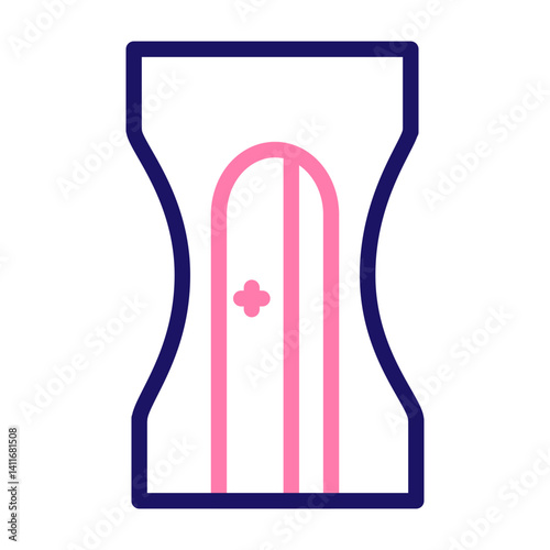 Pencil Sharpner Vector Line Two Color Icon Design