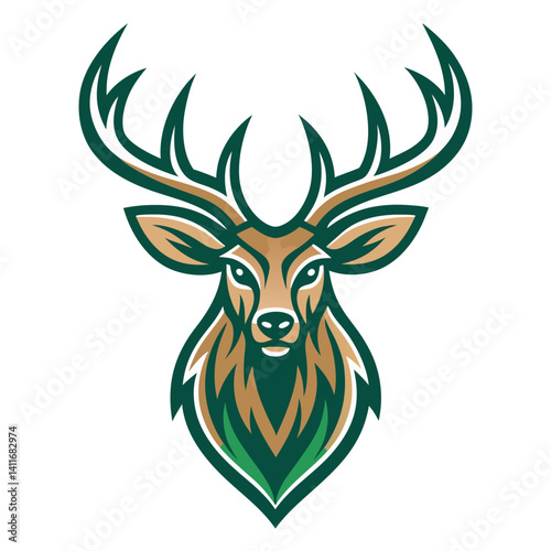 Majestic Stag Head with Intricate Antlers for Nature Inspired Designs and Tattoos