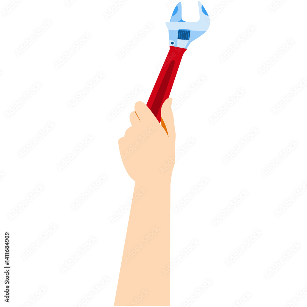 labor day hand holding wrench