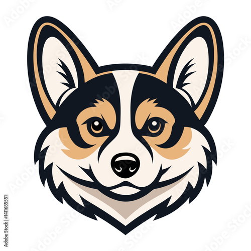 Adorable Corgi Dog Face Vector Art Perfect for T-Shirt Design and Pet Merchandise