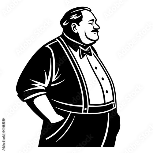 Classic Gentleman in Tuxedo Retro Illustration for Logo Design and Vintage Themed Projects