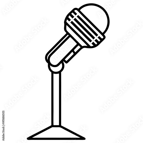 Vector silhouette of a studio microphone on a stand