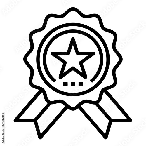 Gold Medal with Star in Circle for Awards Recognition and Achievement Symbols