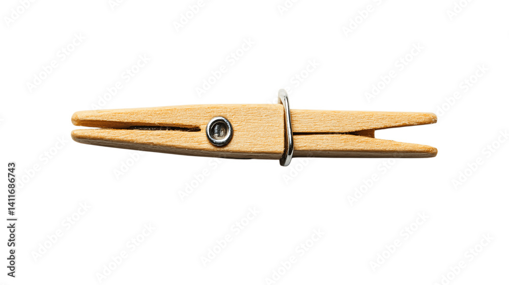 High-resolution image of a single clothespin, centered on white background with no other objects --ar 16:9 High-resolution image of a single clothespin, centered on white background with no other objects --ar 16:9