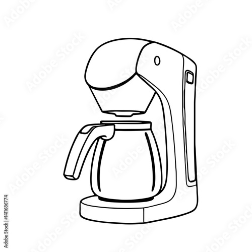 Coffee Maker Outline Design Perfect for Kitchen Decor and DIY Projects