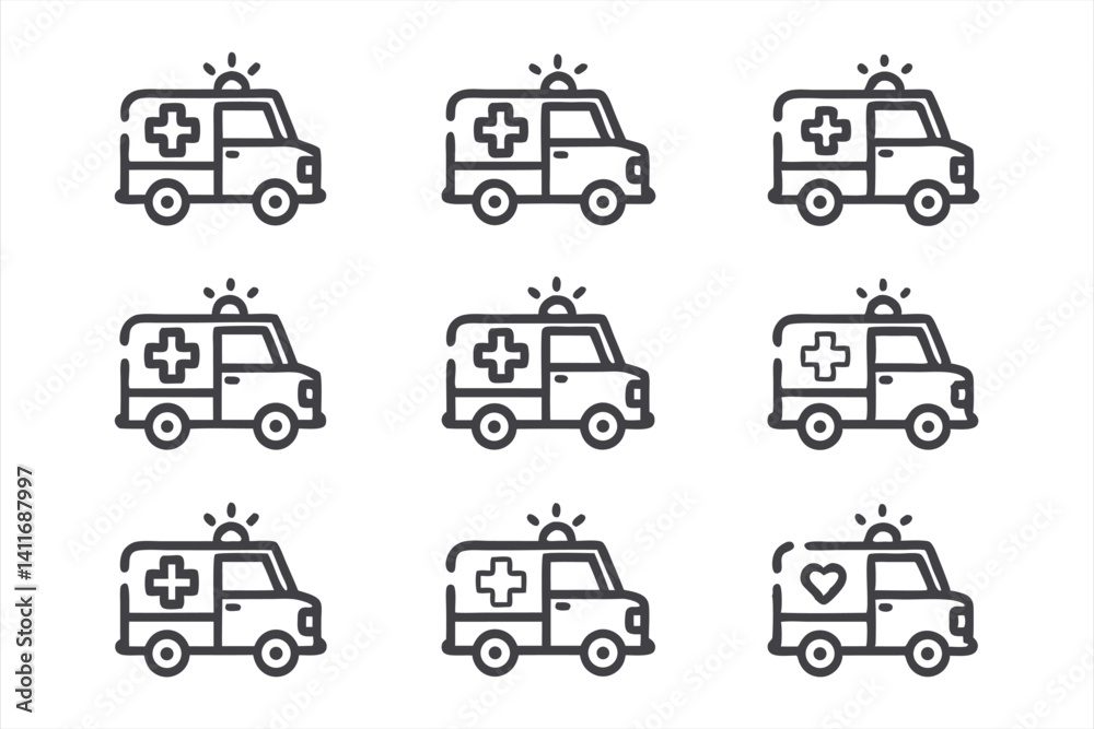 Ambulance icon set Ambulance icon set